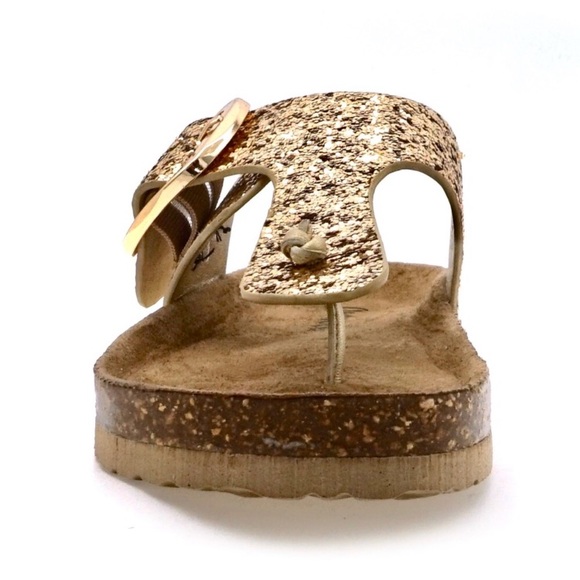 Libby | Gold Glitter Buckle Sandal - Picture 2 of 3